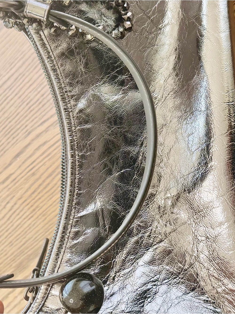 Coach Metallic Gray Patent Mini Shoulder/Crossbody Bag - Picture 2 of 5